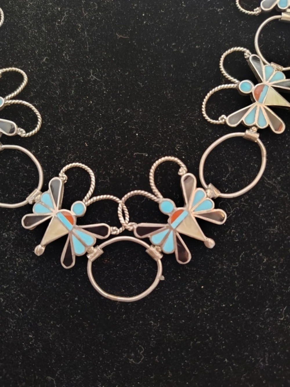 Turquoise Butterfly Statement Necklace - Picture 2 of 8